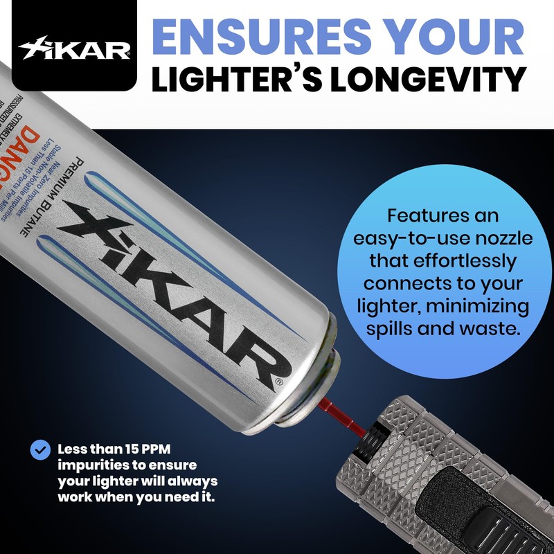 XIKAR PUROFINE Premium Butane Fuel Refill (400ml) 0 Impurities -