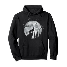 Wolf Wildlife Animal Full Moon At Night - Wolves Wolf Pullover Hoodie