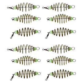 SEWACC 24pcs Spring Bait Cage Olive Shape Fishing Lure Carbon Steel 8 x 2.3 x 2.3 cm