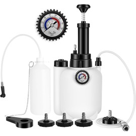 DIQDI 3L Brake Bleeder Kit, Brake Bleeder Vacuum Pump Kit with 1L Brake Bleeder Bottle and 4 Master Cylinder Adapters, Brake Fluid Bleeder Kit Suitable for Most Brake Master Cylinder Reservoirs