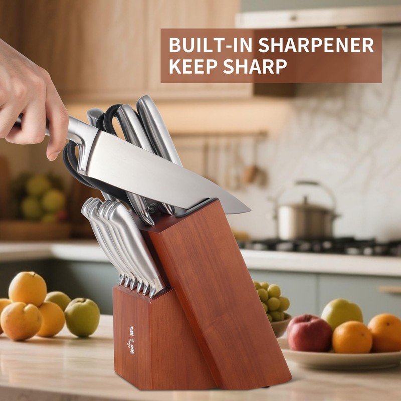 ZHANG XIAO QUAN SINCE 1628 15Pcs Knife Block Set,kitchen knife