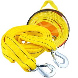 Tow Rope, Car Tow Rope, Emergency Tow Rope, Truck Tow Rope, 5 T, Truck Tow Rope, with 2 U-shaped Hooks and Storage Bag, for Off-Road Recovery, Car Rescue