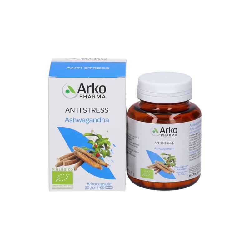 Arkopharma Arkocapsule - Ashwagandha Bio Integratore Alimentare, 60 capsule