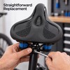 Oversized Wide Bike Seat with Shock Absorbing Balls, Waterproof PU