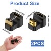 Hemlosk 2 Pack HDMI 2.1 U-Angle Adapter Male to Female