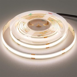 Clearhill 5V USB COB LED Strip Lights,6.56FT/2M,Natural White 4000K,320LEDs/M,8mm Width,Not Waterproof IP20,1M USB Cable,Flexible LED Tape Light for DIY Home Indoor Decoration