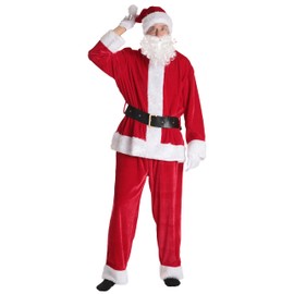 #followme Men's Adult Santa Costume with Pullover Top 7017-A-RED-L-XL