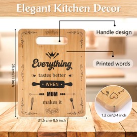 Wood Chopping Board, Luxury Gift for Chef, Housewarming, Christmas - Engraved Durable Cutting Board with Non-Slip Bas (S)