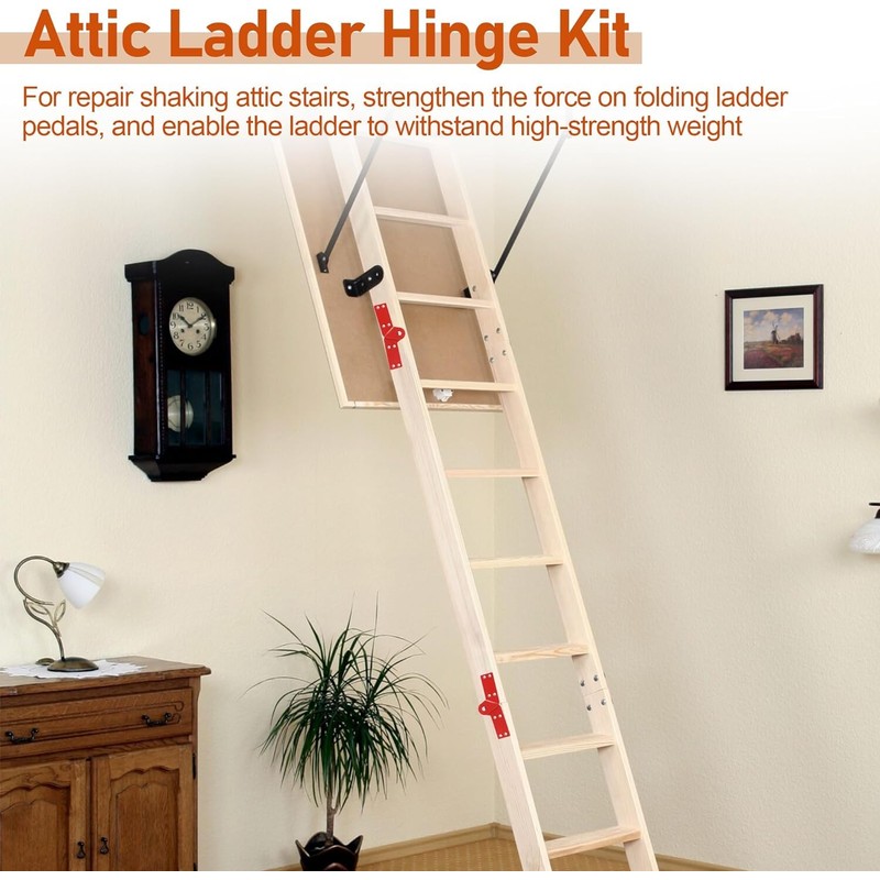 2Pcs Attic Ladder Hinge Pull Down Attic Stair Parts Replacement
