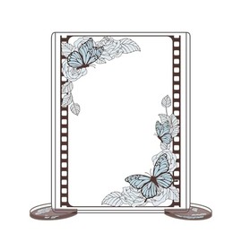 Hagoromo Deco Frame Case L Size (White Indigo Old Fashion) No. 83050