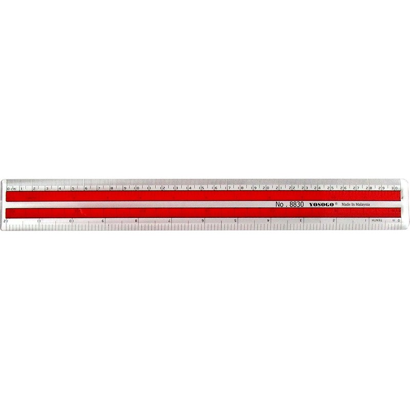 30 cm / 12 inch Premium Quality Transparent Plastic Ruler