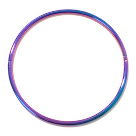 6MM Petite Thin Rainbow Eternity Collar Locking Slave Collar 16 inch