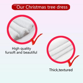 Christmas Tree Skirt 60 Inch，Snowy White Fur Tree Skirt，Faux Fur Xmas Tree Skirt for Christmas Tree,Christmas Tree Decorations Ornaments for Home Party Holiday Decor Tree