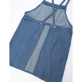 Edwin Apron with Front Tie Denim, Pockets on Both Sides, Pen Insert, Blue, M-L
