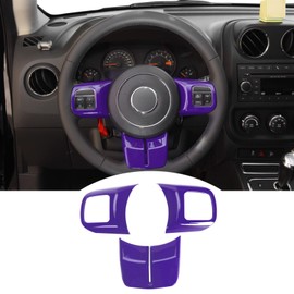 JeCar - Kit de embellecedores de decoración para Volante Interior para Jeep Wrangler 2011-2017 JK & Unlimited/Patriot Compass 2011-2016 y Grand Cherokee 2011-2013, Morado