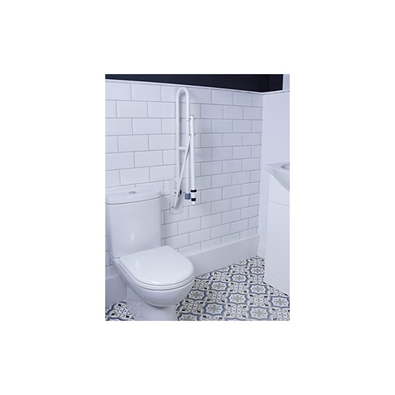 Aidapt Foldable Wall Mounted Safety Support Rail with Adjustable Leg,Grab
