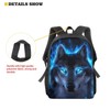 chaqlin Animal Backpack for Boys Schoolbags,Neon Blue Wolf Print School