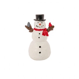 FG Square Snowman & Bird Accessories Figurines | Christmas Village House Collection for Christmas Decorations and Gift