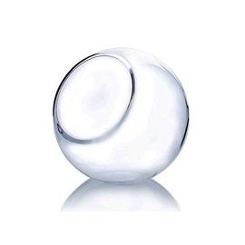 WGV Slant Cut Bowl Glass Vase, Width 7.5", Height 7.5", Clear Round Globe Planter Terrarium Orb, Candy Dish, Fruit Jar, Floral Container for Home Office Decor, 1 Piece