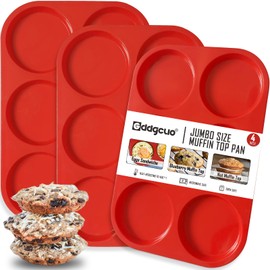 GDDGCUO Muffin Top Pan, 4 Inch Silicone Muffin Top Pans for Baking, Perfect for Hamburger Bun, Egg Sandwich Molds, Mini Pie, Egg Muffin, Food Grade and Dishwasher Safe (4 Inch, 3Pcs)