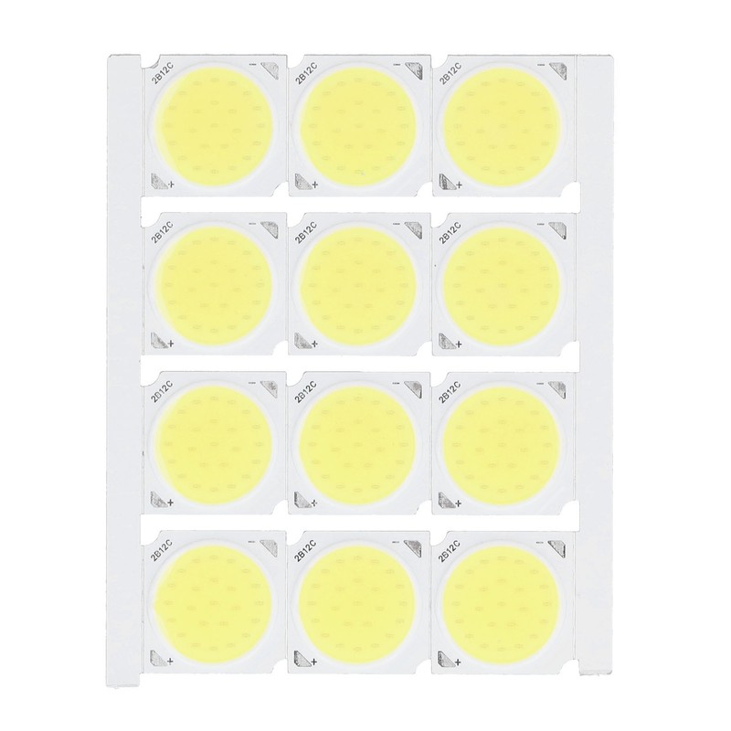 12Pcs COB Light Source High Power Round LED Chip 12W