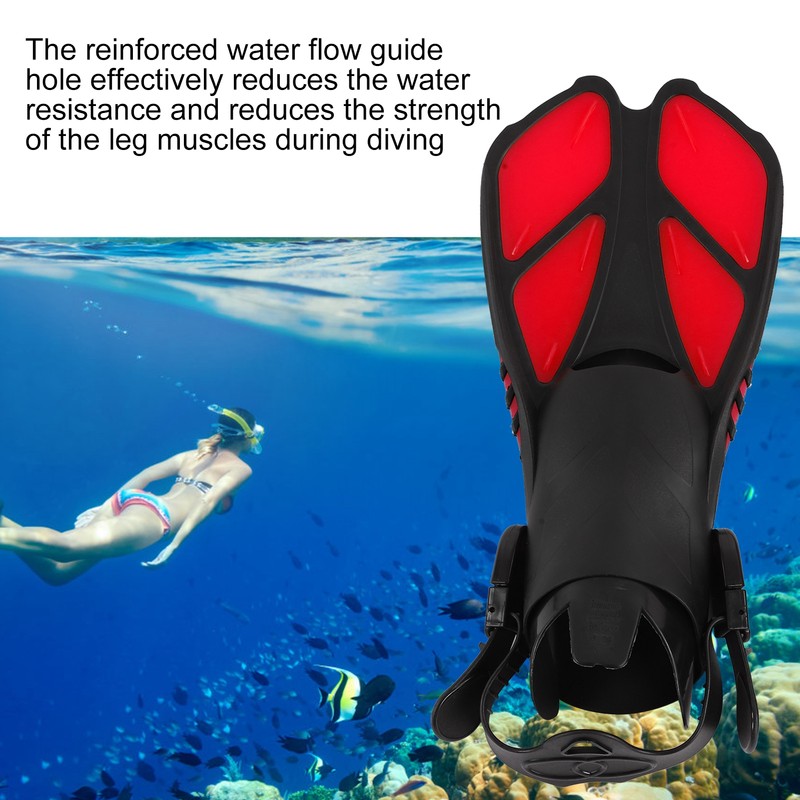 1 Pair Adjustable Swim Fins Soft TPR Open Heel Long