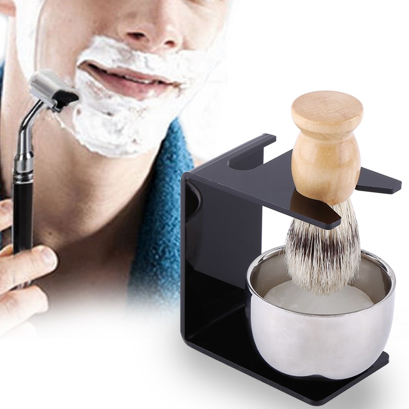 Men New Black Shaving Tool Stand Holder Nylon Hair Brush