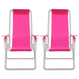 ifundom 2 x Baby Chairs, Folding Beach Sun Chair, Beach Chair, Miniature Dollhouse Furniture, Mini Beach Lounger, Mini Deck Chair, Longue Deck, Folding Deck Chair for the Patio, ABS