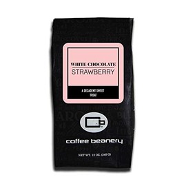White Chocolate Strawberry Coffee by Coffee Beanery | 12oz Flavored Coffee Ground Medium Roast Coffee | 100% Specialty Arabica Coffee Ground | Gourmet Coffee | Flavored Coarse Ground Coffee Medium Roast