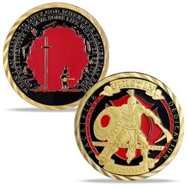 Firefighter Challenge Coin Sparta Warrior Prayer Coin Fireman Gift