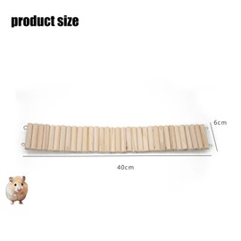 XUTONG 2 Pcs Hamster Climbing Ladder Wooden Playpen Bendable with Metal Hooks,Small Animal Climbing Stair Bridge for Guinea Pigs,Gerbils Mouse and Other Small Animals