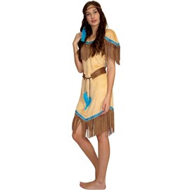 MAYLYNN 16617 - Indian Squaw Costume for Women, 3 Pieces: Dress, belt, headband., m, brown