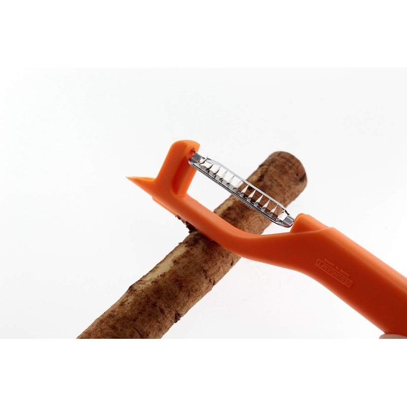 Suncraft FC-117 Freshly Shaped Kinpira Peeler, Made in Japan, Orange