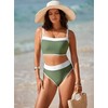 Herseas Women's Two Tone Patchwork Bikini Sets Push Up Swimsuit