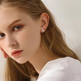 Giraffe Earrings Sterling Silver Cute Animal Stud Earrings Animal Jewellery Gifts for Women Girls, Sterling Silver, Cubic Zirconia