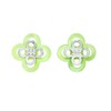 Tory Burch KIRA CLOVER STACKED STUD (Silver/Mint)