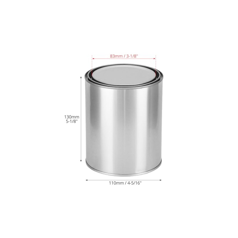 QWORK 6 Pack 1 Quart Metal Paint Cans with Lids