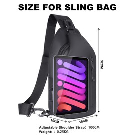 VALUEQLO Waterproof Sling Bag for Men Crossbody Backpack with USB Charging Port Multipurpose Chest Daypack for Travel Sport Running Hiking