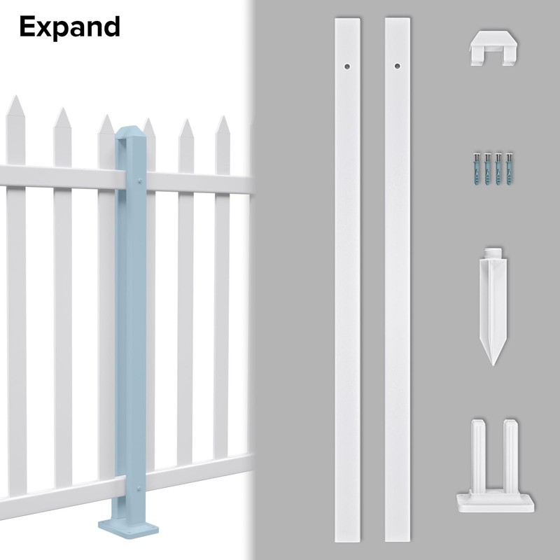 INFRANGE Picket Fence Post 32" High for Curved Vinyl PVC