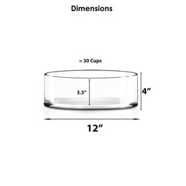 CYS EXCEL Wide Cylinder Clear Glass Vase (H:4" D:12") Flower Vase Centerpieces Hurricane Floating Pillar Candle Holder Terrarium Planter