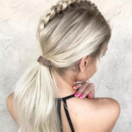 4Pcs Sparkly Rhinestone Hair Ties Ponytail Holder Elastics Scrunchies Fancy Crystal Hair Ties for Thin Thick Hair Rhinestone Hair Accessories for Women (Black, One size)