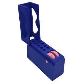 Dental Endodontic File Holder with Endo File Measure, 10 Holes Disinfection Organizer Case Root Canal File Holder with Measuring Ruler (Blue)