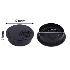 Bestgle Wire Hole Cap 60mm Cable Hole Cover Round Rustic Wiring Concealment Wiring Cover for PC Desk 12pcs Black