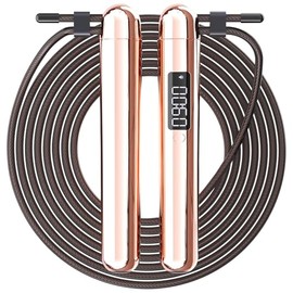 ACHDOFITS - Cuerda de saltar para hombres y mujeres, cuerdas inteligentes con conteo, cálculo de calorías, acero ajustable sin enredos, visualización 