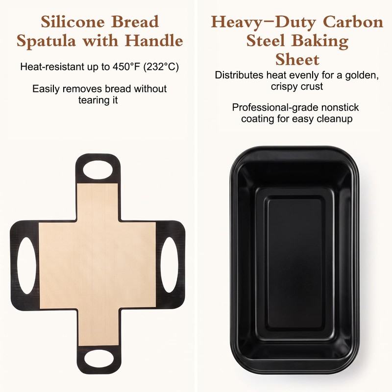 9x5 Loaf Pans for Baking Bread with Silicone Loaf Pan
