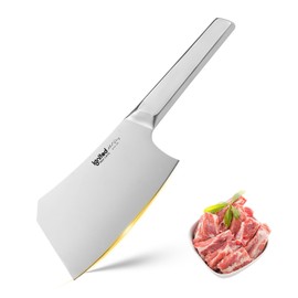 IGNITED CUTLERY 7 inch Meat Cleaver, One-piece Full Metal Cleaver Knife, Heavy Duty Butcher knife, German 1.4116 High Carbon Stainless Steel kitchen Knife, Chopping Knife for Meat, Bone, Lamb Chops