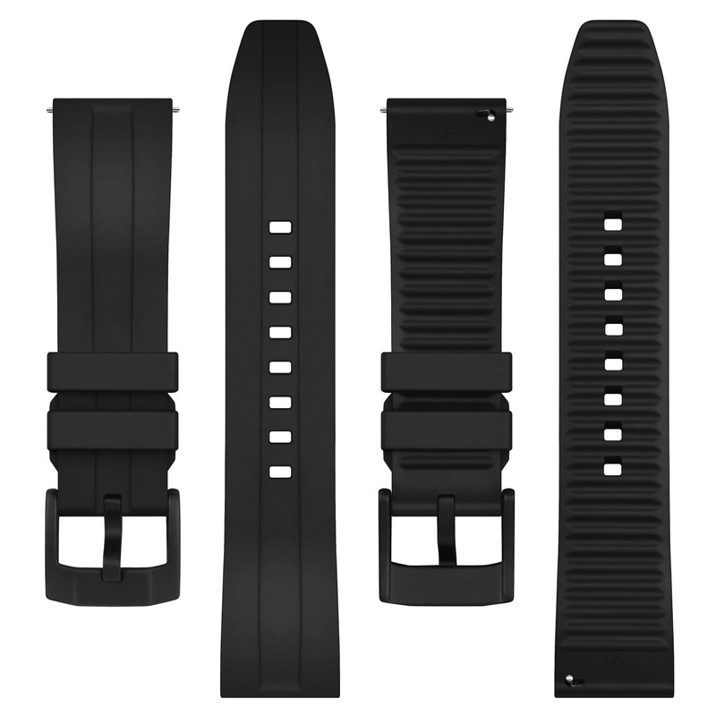 BISONSTRAP Classic Watch Bands 22mm, Fluororubber (FKM) Rubber, Watch Replacement