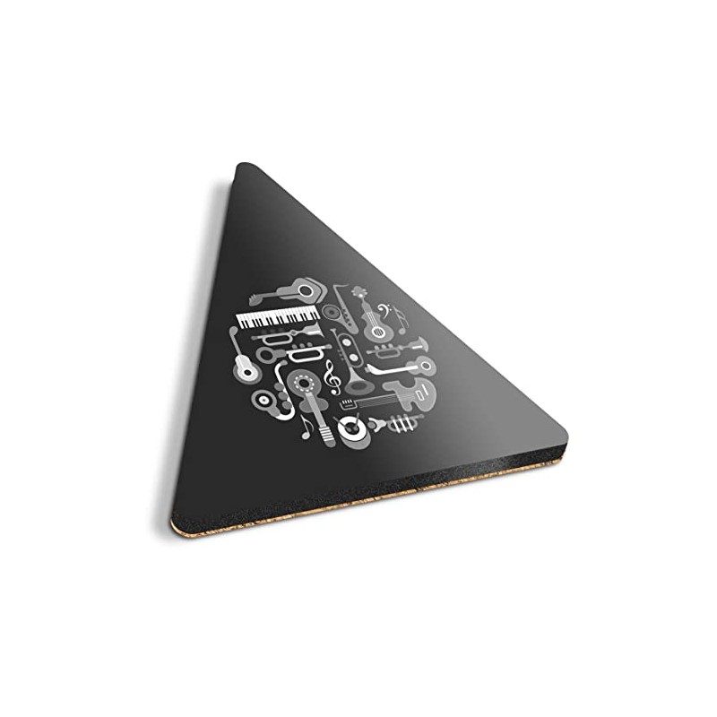 1 x Triangle Coaster - BW - Musical Instruments Teacher
