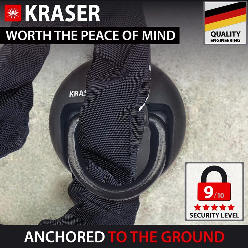 KRASER KR804 Security Anchor, Ground & Wall Anti-Theft Motorcycle Fixation