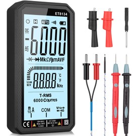 Neoteck Digital Multimeter 6000 Counts True RMS LCD Large Screen Multimeter Voltage Voltmeter Resistance Capacity Meter Temperature NCV Diode Tester